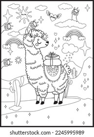 Llama Coloring Pages for Kids