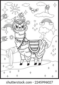 Llama Coloring Pages for Kids