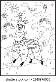Llama Coloring Pages for Kids