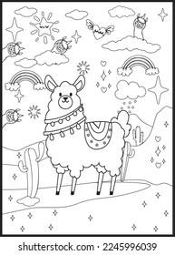 Llama Coloring Pages for Kids