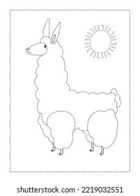 Llama Continuation Pattern Practice Worksheet for Preschoolers