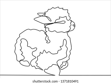 Llama. Continuous line