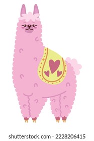 llama cute cartoon icon isolated