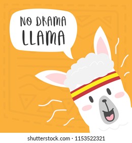 llama cute quote cartoon poster template background design with trendy style and unique concept vector eps 10
