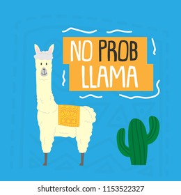 llama cute quote cartoon poster template background design with trendy style and unique concept vector eps 10