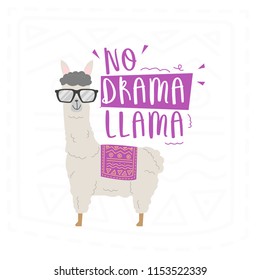 llama cute quote cartoon poster template background design with trendy style and unique concept vector eps 10