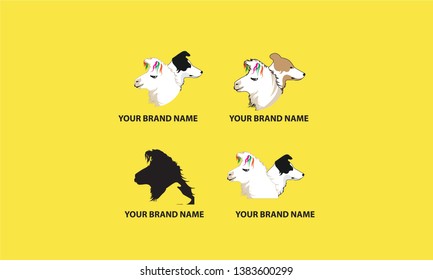 Llama and Dog Illustration Logo