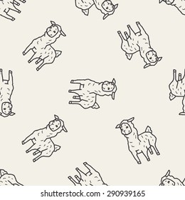llama doodle seamless pattern background