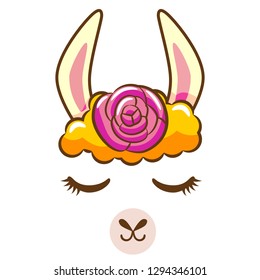 llama face fun clipart