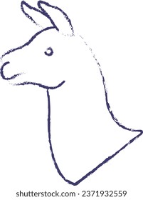 Llama face hand drawn vector illustration