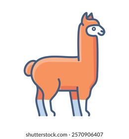 Llama flat color icon on white background for web design and mobile app