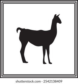  Llama flat logo illustration on white background