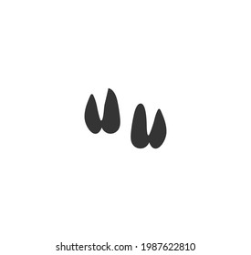 Llama footprint black silhouette vector on a white background