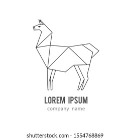 Llama geometric icon for company, school, sticker, shop, clothes.