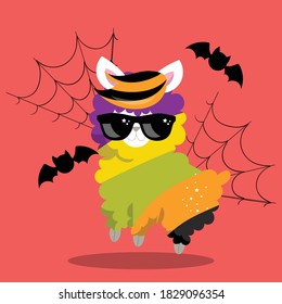 llama halloween design vector illustration