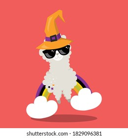 llama halloween design vector illustration