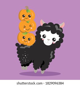 llama halloween design vector illustration