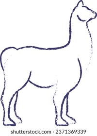 Llama hand drawn vector illustration
