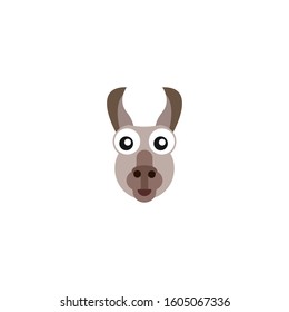 Llama head vector design template. Llama face logo icon.