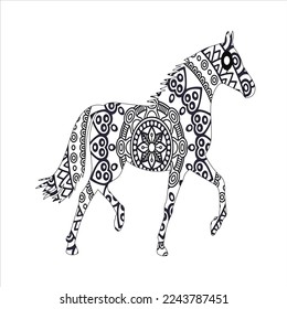 Llama and horse for coloring book,coloring page,coloring picture and other design element.Vector