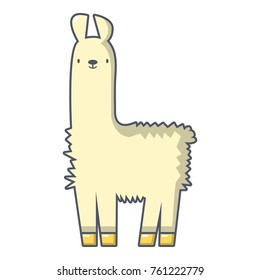 Llama icon. Cartoon illustration of llama vector icon for web