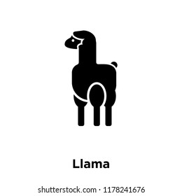 Llama icon vector isolated on white background, logo concept of Llama sign on transparent background, filled black symbol