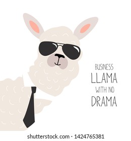 Llama illustration, cute hand drawn elements and design for nursery design, poster, birthday greeting card