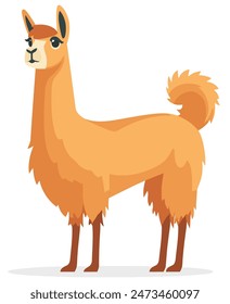 Llama Illustration, Ideal for Animal and South American Themes - Flat Vector Illustration