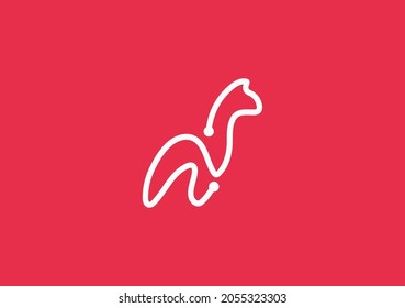 Llama illustration logo vector concept