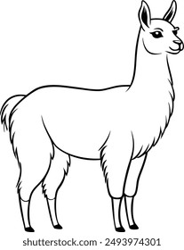 llama line art vector file