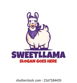 llama logo cartoon mascot cute