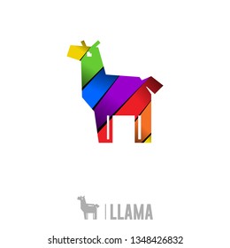 Llama Logo. Colorful Gradient Logo Design