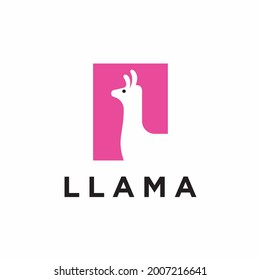 llama logo design icon vector illustration