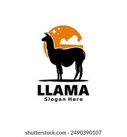 Llama Logo Design Vector Template