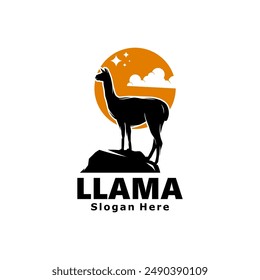 Lama Logo Design Vektorgrafik Vorlage