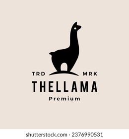 llama logo hipster vintage vector icon illustration