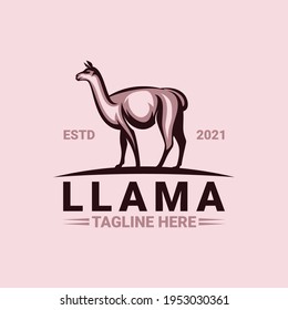 Llama logo template design vector