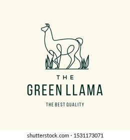 Llama logo vector icon illustration line outline monoline