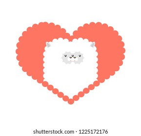 Llama love. Lama Cute animal alpaca. Romantic amour cartoon vector