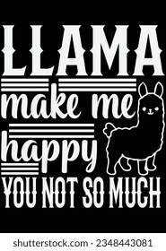 Llama Make Me Happy eps archivo de corte para máquina de corte