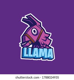 llama mascot and gaming logo vector illustration