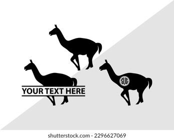 Llama Monogram Vector Illustration Silhouette