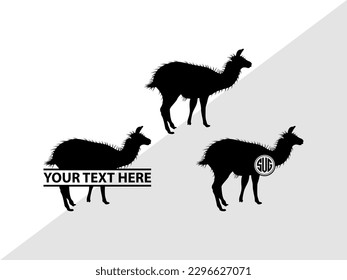 Llama Monogram Vector Illustration Silhouette