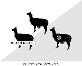 Llama Monogram Vector Illustration Silhouette