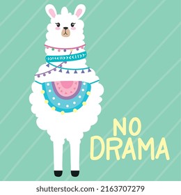 llama and no drama lettering