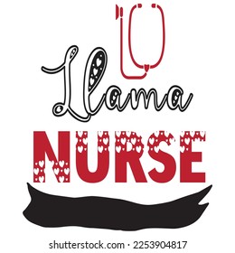 Llama Nurse Shirt Design Print Template