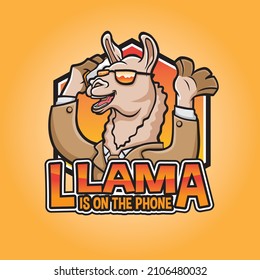 A Llama is on the phone with his glasses style