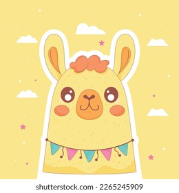 llama perubian with garlands character