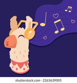 llama perubian listening music character