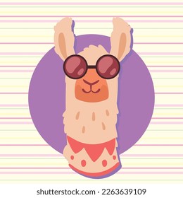 llama perubian wearing sunglasses character